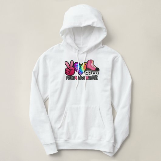 Peace Love Schaats - Tie Dye Roller Skater Heart S Hoodie (Design voorkant)