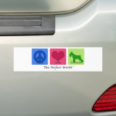 Peace Love Schnauzer Bumpersticker (Op auto)