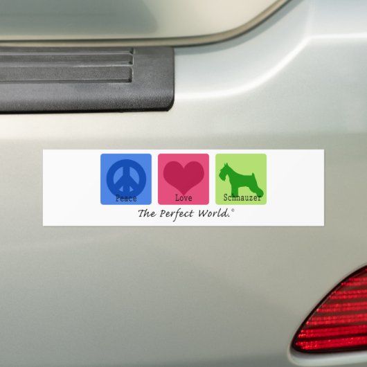 Peace Love Schnauzer Bumpersticker (Op auto)