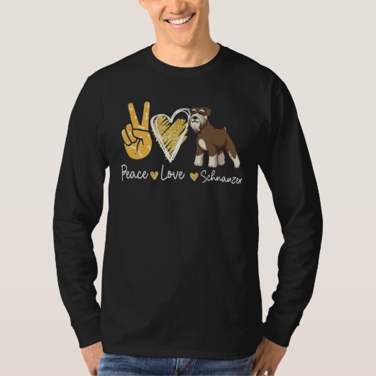 Peace Love Schnauzer Dog T-shirt (Voorkant)