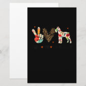 Peace Love Schnauzer Funny Gift Hondenliefhebber Briefpapier (Voorkant / Achterkant)