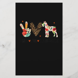 Peace Love Schnauzer Funny Gift Hondenliefhebber Briefpapier