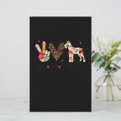 Peace Love Schnauzer Funny Gift Hondenliefhebber Briefpapier (Staand voorkant)