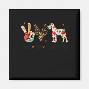Peace Love Schnauzer Funny Gift Hondenliefhebber Magneet
