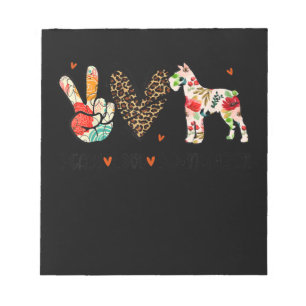 Peace Love Schnauzer Funny Gift Hondenliefhebber Notitieblok