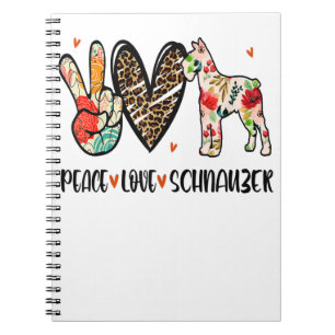 Peace Love Schnauzer Funny Gift Hondenliefhebber Notitieboek