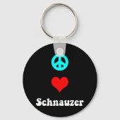 Peace love Schnauzer Sleutelhanger (Voorkant)