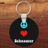 Peace love Schnauzer Sleutelhanger (Voorkant)