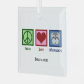 Peace Love Schnauzers Cute Persoonlijke Kerstmis Glas Ornament (Voorkant links)