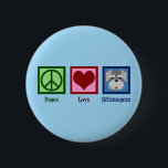 Peace Love Schnauzers Ronde Button 5,7 Cm<br><div class="desc">Een coole schnauzer hondencadeau met een  vredesteken,  hart en schattig schnauzer gezicht. Peace Love Schnauzers.</div>