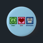 Peace Love Schnauzers Ronde Button 5,7 Cm<br><div class="desc">Een coole schnauzer hondencadeau met een  vredesteken,  hart en schattig schnauzer gezicht. Peace Love Schnauzers.</div>