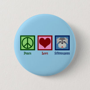 Peace Love Schnauzers Ronde Button 5,7 Cm