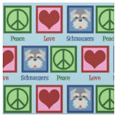 Peace Love Schnauzers Stof (Close Up)