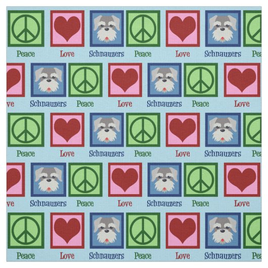 Peace Love Schnauzers Stof (Swatch)