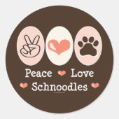 Peace Love Schnoodles Stickers (Voorkant)