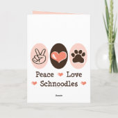 Peace Love Schnoodles Wenskaart Kaart (Achterkant)
