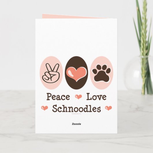 Peace Love Schnoodles Wenskaart Kaart (Achterkant)