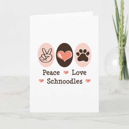 Peace Love Schnoodles Wenskaart Kaart (Voorkant)