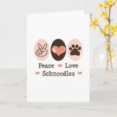 Peace Love Schnoodles Wenskaart Kaart (Gele Bloem)