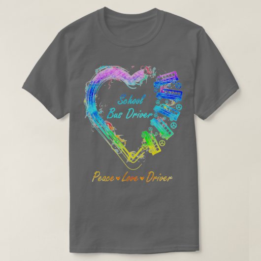 Peace Love School Bus Driver 2 T-shirt (Design voorkant)