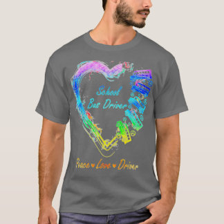 Peace Love School Bus Driver 2 T-shirt