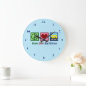 Peace Love School Bus Driver Grote Klok (Huis)