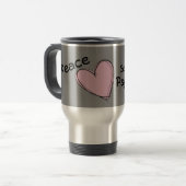 Peace, Love, School Psychology Travel Mug Reisbeker (Voorkant links)