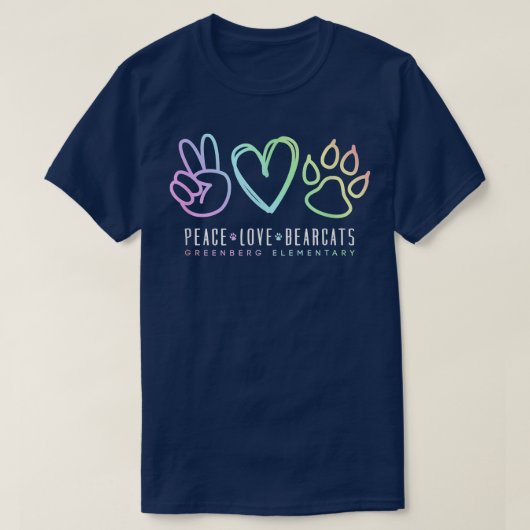 Peace Love School Spirit, Inspirerend T-Shirt (Design voorkant)