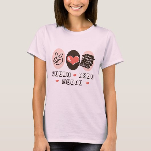 Peace Love Schrijfmachine Organic T shirt (Voorkant)
