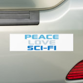 Peace Love Sci-Fi Bumpersticker (Op auto)