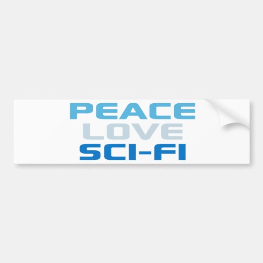 Peace Love Sci-Fi Bumpersticker (Voorkant)