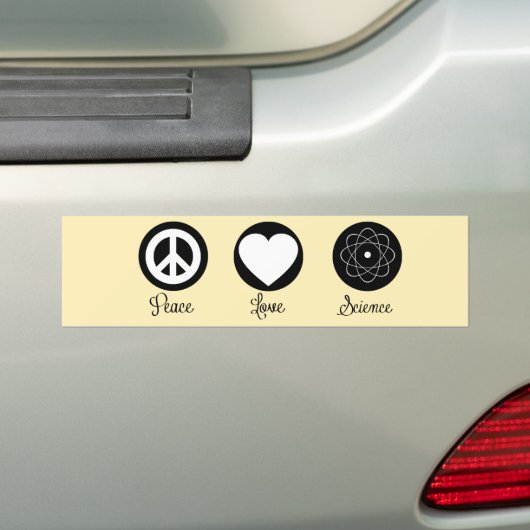 Peace Love & Science Bumpersticker (Op auto)