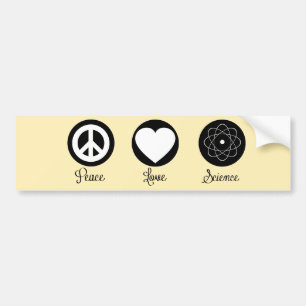 Peace Love & Science Bumpersticker