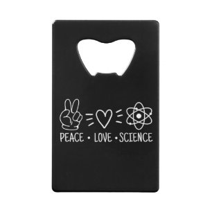 Peace Love Science Creditkaart Flessenopener