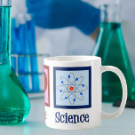 Peace Love Science Koffiemok<br><div class="desc">Cool gift voor een leraar wetenschappen, wetenschapper of gewoon een geek die graag leert hoe de wereld werkt. Cute Peace Love Science-ontwerp met een vredesteken, hart en atoom-model.</div>