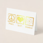 Peace Love Science Mooie wetenschapper Goud Folie Kaarten (Voorkant)