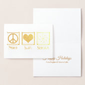 Peace Love Science Mooie wetenschapper Goud Folie Kaarten (Display)