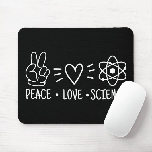 Peace Love Science Muismat (Met muis)