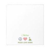 Peace Love Science Notitieblok met aangepaste naam (Voorkant)