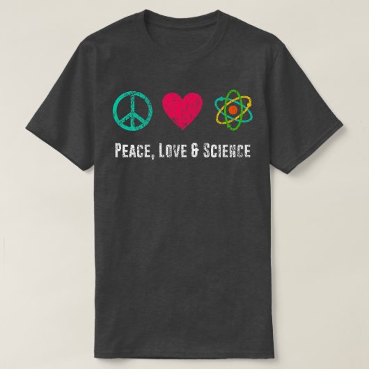 Peace Love Science Physics Student Teacher Gift Fu T-shirt (Design voorkant)