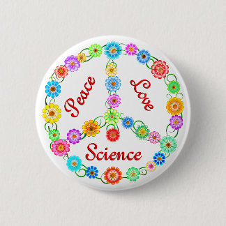 Peace Love Science Ronde Button 5,7 Cm