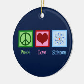 Peace Love Science Teacher Blue Kerstmis Keramisch Ornament (Links)