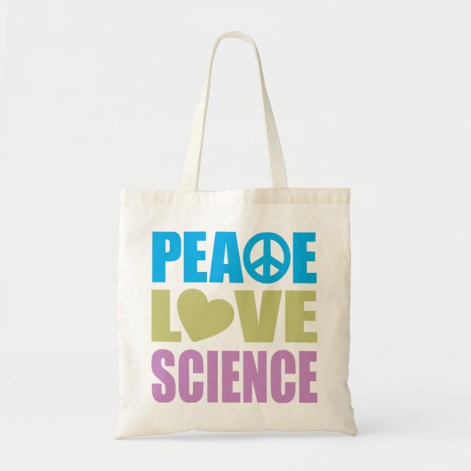 Peace Love Science Tote Bag (Voorkant)