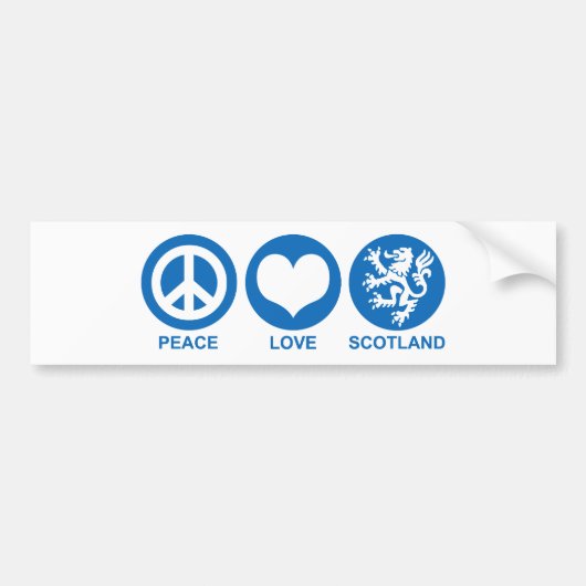 Peace Love Scotland Bumpersticker (Voorkant)