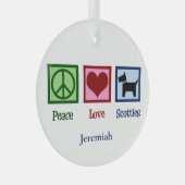 Peace Love Scotties Cute Custom Scottish Terrier Glas Ornament (Voorkant Rechts)