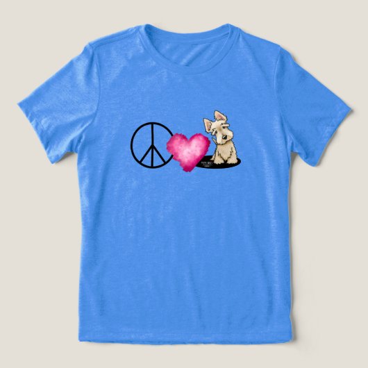 Peace Love Scotties T-shirt (Design voorkant)