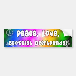 Peace Love Scottish Deerhounds Bumpersticker