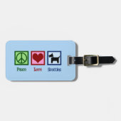 Peace Love Scottish Terrier Bagagelabel (Voorkant horizontaal)