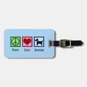 Peace Love Scottish Terrier Bagagelabel