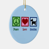 Peace Love Scottish Terrier Keramisch Ornament (Rechts)